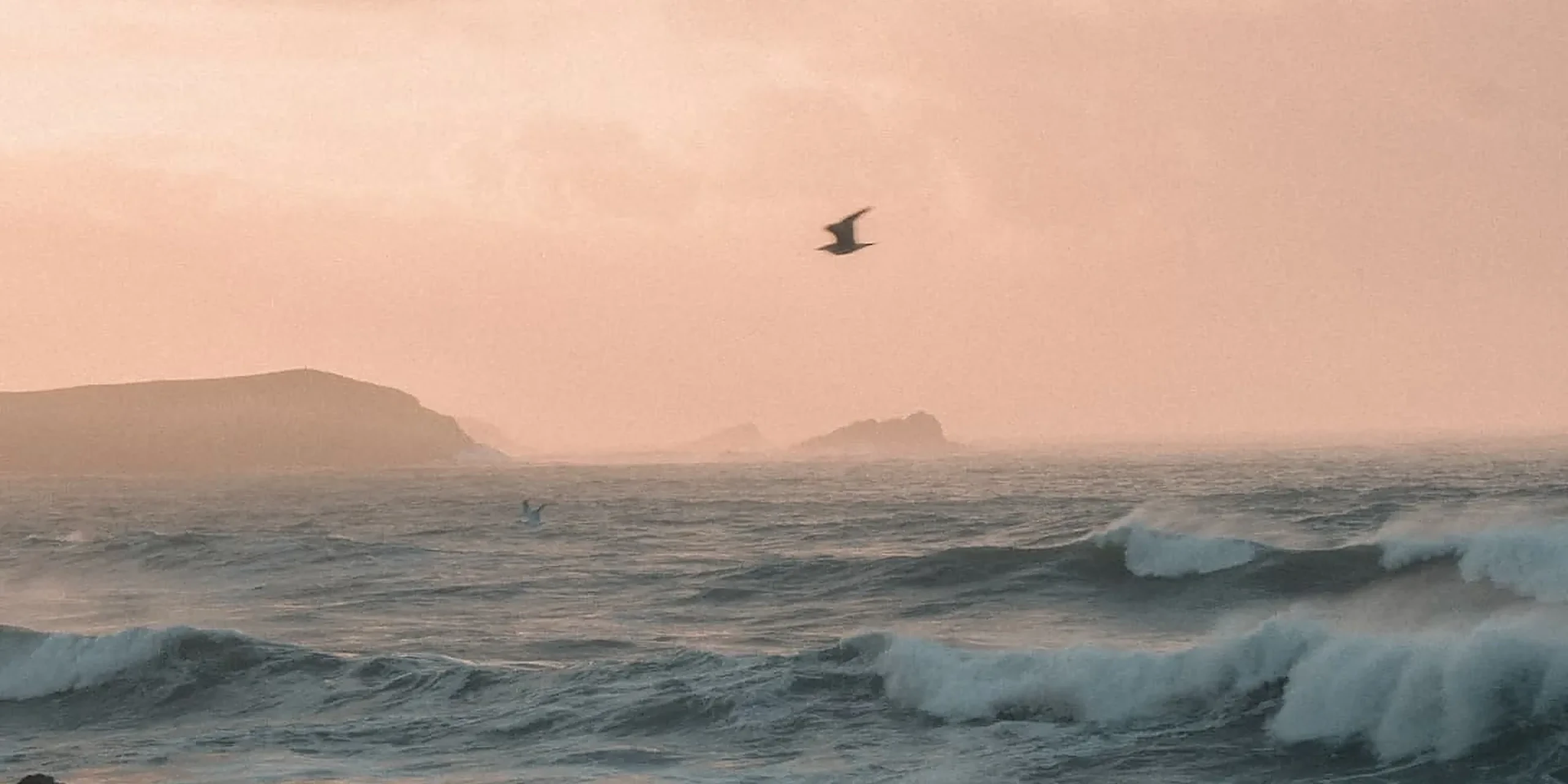 Calm ocean horizon at sunset