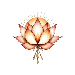 Lotus and sun emblem